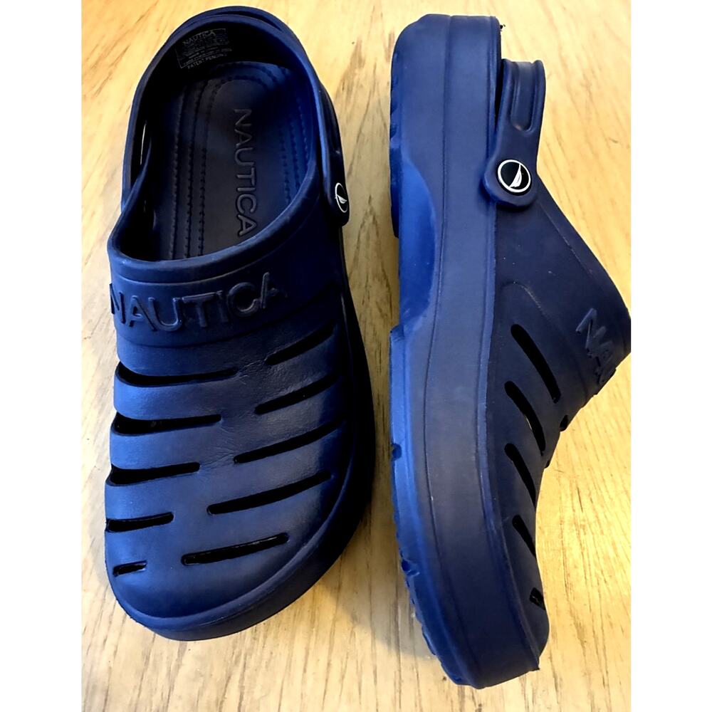 NAUTICA Blue Foam Sandals SLIDES Water Shoes Beach Vacation Comfy Casual Mens 11